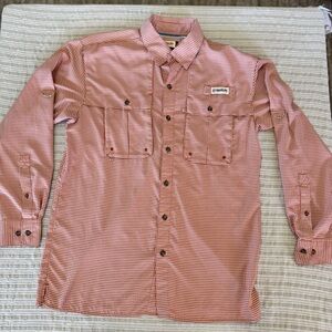 Size S Columbia Red Plaid Long Sleeve MagWick, Angler Fit Button Down Shirt